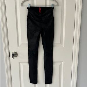 SPANX Black Leather High-Waist Leggings